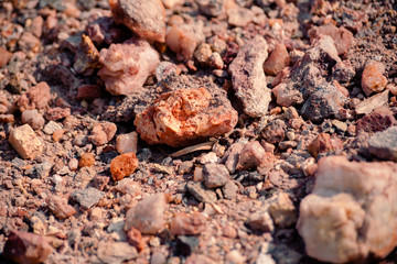 Landscape rock texture at Milos island at Paliochory beach