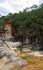 Cachoeira do Capivara Ecoparque, próximo ao Mirante de furnas vista de cima dos Cânions na cidade...