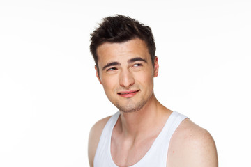 portrait of young man isolated on white background