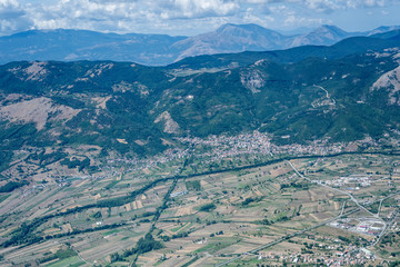 Paterno village aerial from east, Italy