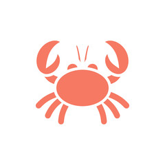 orange crab with claws on a white background