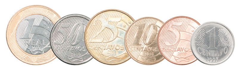 set of Brazilian coins