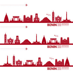 Naklejka premium Benin travel destination grand vector illustration. 