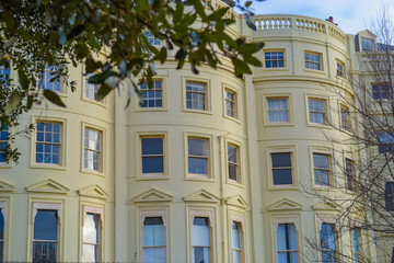 Obraz premium Hove, UK, 29/12/2019: Brighton city architecture, Victorian houses