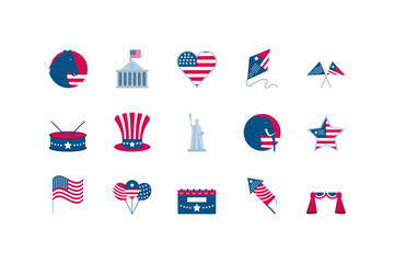 Isolated usa icon set vector design