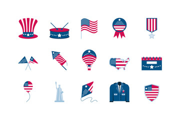 Fototapeta premium Isolated usa icon set vector design