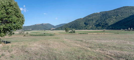 Fototapeta premium green Apennines upland, Montesano Marcellana, Italy