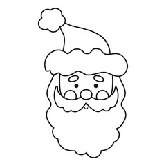 Santa Claus. Santa Claus icon. Coloring page with Santa Claus.