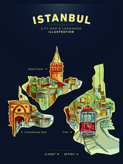 ISTANBUL city map & illustration