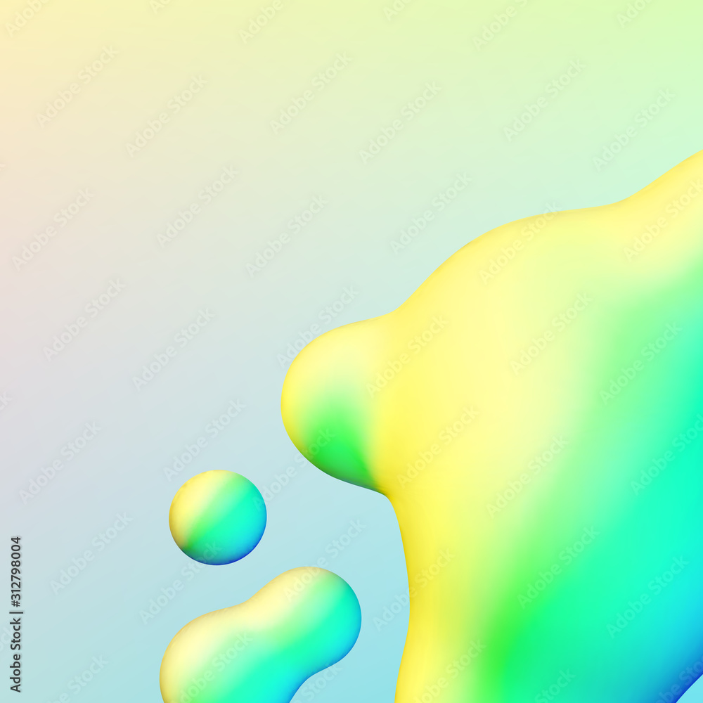 Poster fluid design liquid blobs with vibrant intense colors abstract background