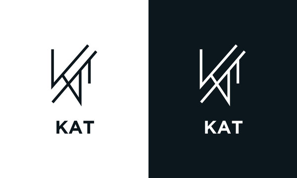 Minimalist line art letter KAT logo. This logo icon incorporate with letter K,A and T in the creative way.