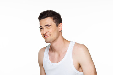 portrait of young man isolated on white background