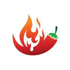 Logo of Chili Fire, Chili Logo Template, Spicy Logo Vector