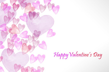 Valentines Day card with heart. Romantic illustration