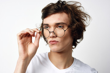 young woman with glasses