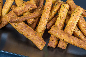 Plate of cheese straws