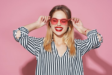 portrait of young woman in glasses