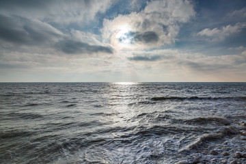 Fototapeta premium Looking out over the ocean from the Sussex coast