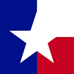 blue-red-white conceptual flag of the state of a lone star - Texas