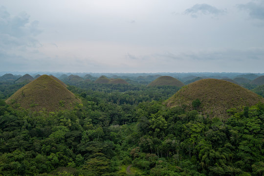 The chocolate hills on Bohol on the Philippines