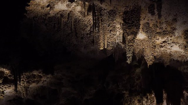 Staloctite and stalogmite in a karst cave in New Mexico