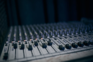Sound remote. Mixing console for sound producer.