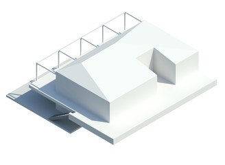 3D model, BIM object. Model of the conceptual single family house