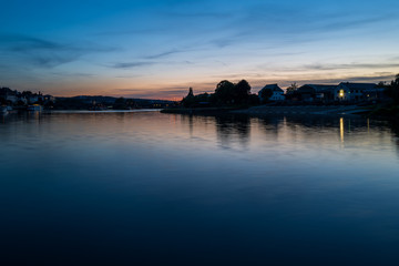 Fototapeta na wymiar Sunset at the Koblenz Mosel River