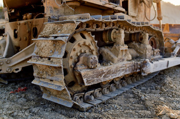 detail of wheel of tractor