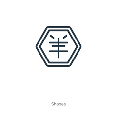 Logogram icon. Thin linear logogram outline icon isolated on white background from shapes collection. Line vector sign, symbol for web and mobile