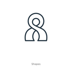 Symbolic cancer ribbon icon. Thin linear symbolic cancer ribbon outline icon isolated on white background from shapes collection. Line vector sign, symbol for web and mobile