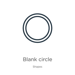 Blank circle icon. Thin linear blank circle outline icon isolated on white background from shapes collection. Line vector sign, symbol for web and mobile