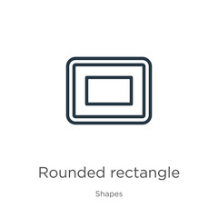 Rounded rectangle icon. Thin linear rounded rectangle outline icon isolated on white background from shapes collection. Line vector sign, symbol for web and mobile