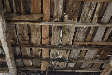 wooden roof at turkish village house