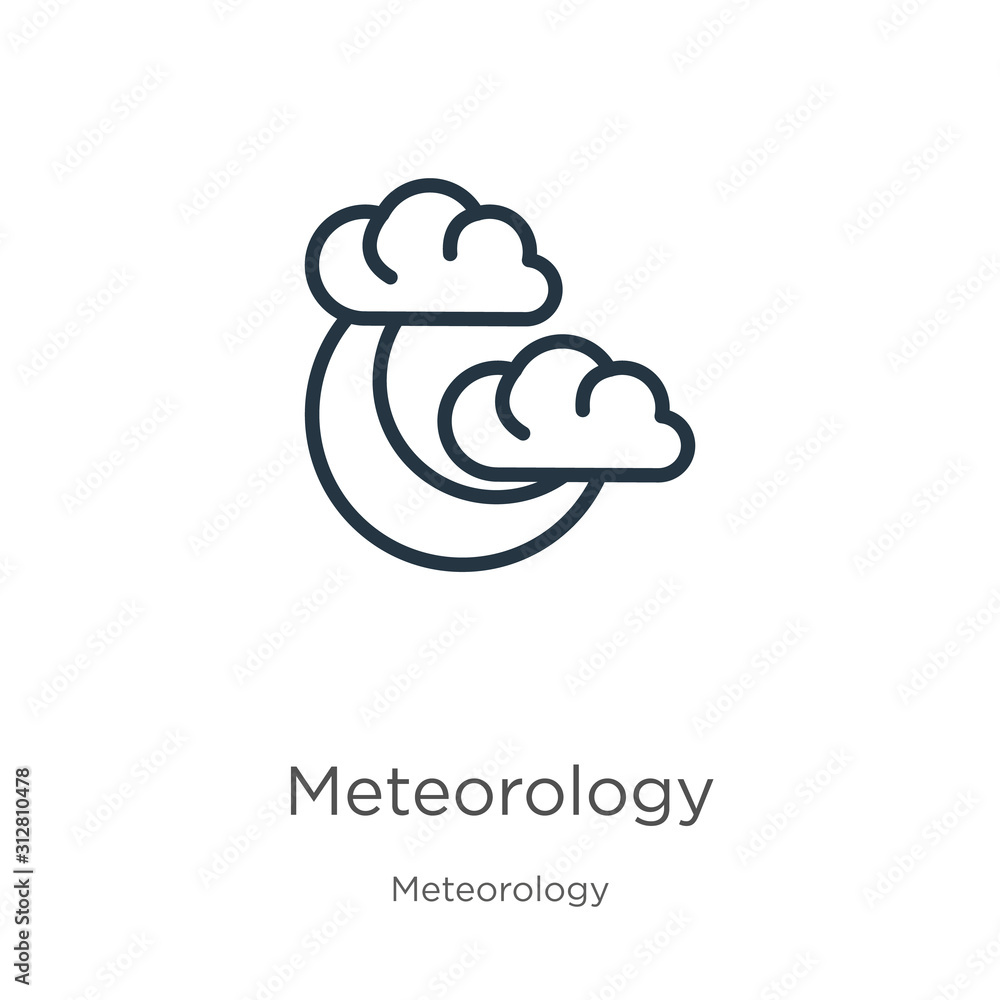 Poster meteorology icon. thin linear meteorology outline icon isolated on white background from meteorology