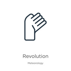 Revolution icon. Thin linear revolution outline icon isolated on white background from meteorology collection. Line vector sign, symbol for web and mobile