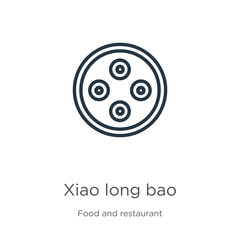 Xiao long bao icon. Thin linear xiao long bao outline icon isolated on white background from food and restaurant collection. Line vector sign, symbol for web and mobile