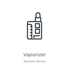 Vaporizer icon. Thin linear vaporizer outline icon isolated on white background from electronic devices collection. Line vector sign, symbol for web and mobile