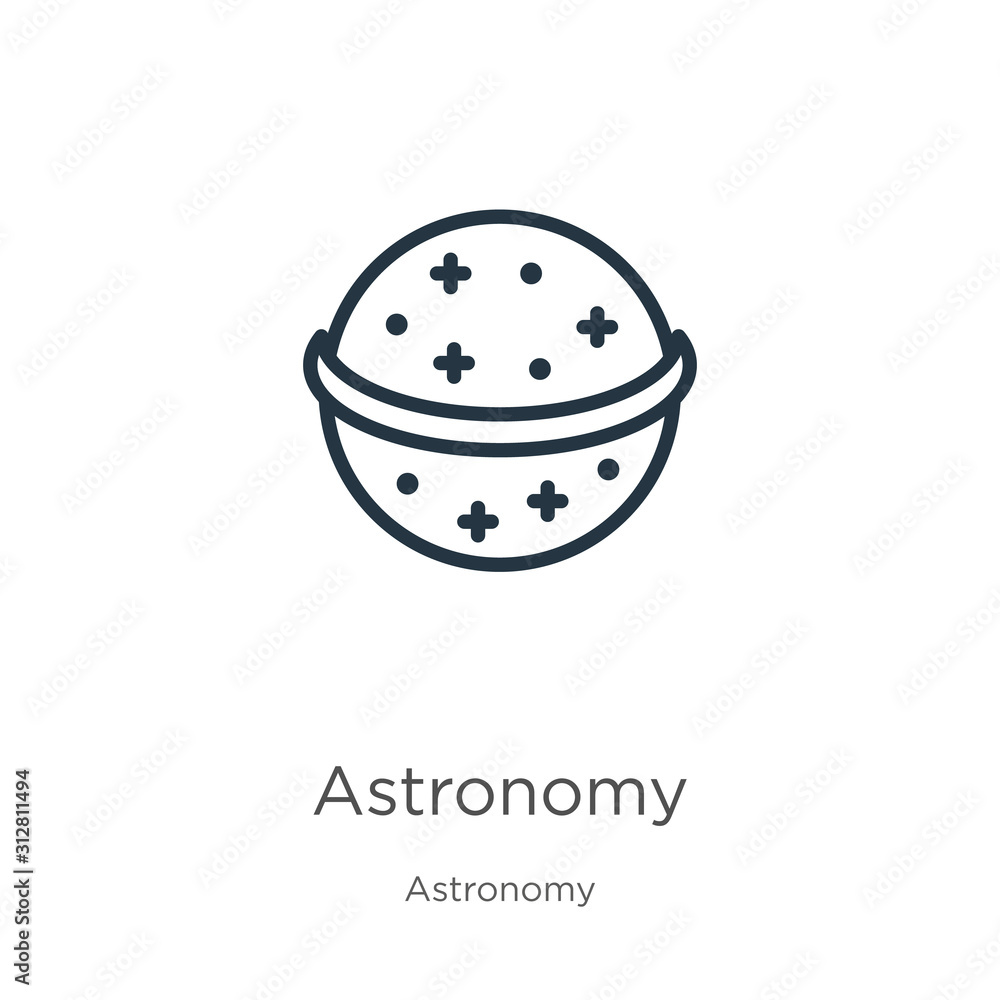 Poster astronomy icon. thin linear astronomy outline icon isolated on white background from astronomy colle