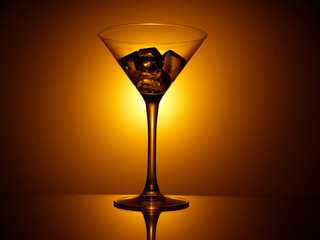 glass on black background