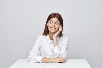 portrait of a businesswoman sitting at her desk