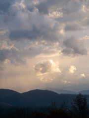 sunset in the mountains