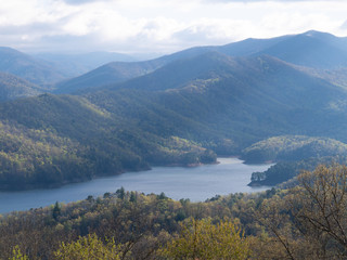 mountain lake in the morning