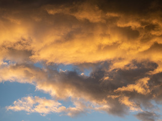 fiery clouds at sunset