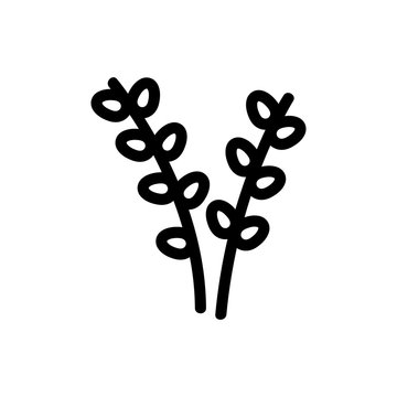 Easter willow icon vector. A thin line sign. Isolated contour symbol illustration