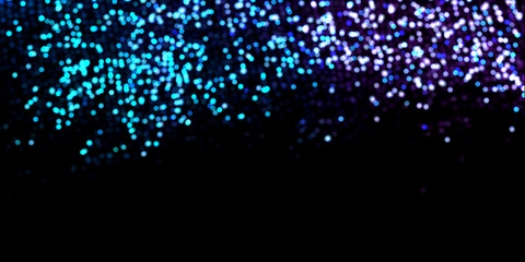 Violet, pink, blue, ultramarine, ultraviolet, white lights in defocus. Bokeh effect on a black background. Beautiful festive glitter of night lights. Light shine against a dark background.