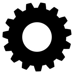 gz654 GrafikZeichnung - german - Zahnrad Symbol. - english - settings icon / cogwheel gear - simple template - square - poster xxl g8891