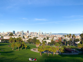View of San Francisco on a beautiful sunny day