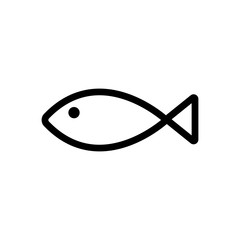 Fish icon vector. A thin line sign. Isolated contour symbol illustration