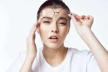 young woman with headache